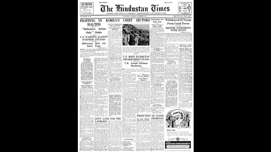A screengrab of the Hindustan Times on November 29, 1951.