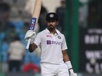 Shreyas Iyer raises his bat after scoring fifty runs during Day 4 of the first Test against New Zealand in Kanpur. (AP) Shreyas Iyer raises his bat after scoring fifty runs during Day 4 of the first Test against New Zealand in Kanpur. (AP)