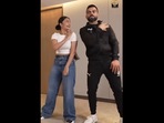Dhanashree Verma choreographs Virat Kohli. (instagram/@royalchallengersbangalore) Dhanashree Verma choreographs Virat Kohli. (instagram/@royalchallengersbangalore)