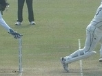 Ross Taylor survived a close stumping call Ross Taylor survived a close stumping call