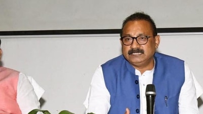 Choudhary mocked attempts by leader of the opposition Tejashwi Yadav to corner the government on the basis of NITI Aayog report. ( Santosh Kumar /Hindustan Times)