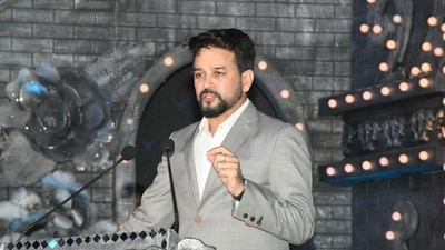 Anurag Singh Thakur during the closing ceremony. (PTI) Anurag Singh Thakur during the closing ceremony. (PTI)