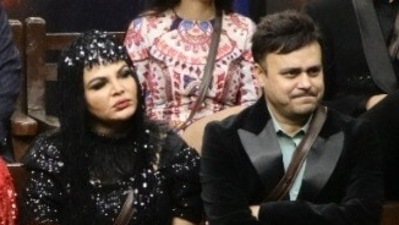 Rakhi Sawant and Ritesh on Sunday's episode of Bigg Boss 15. Rakhi Sawant and Ritesh on Sunday's episode of Bigg Boss 15.