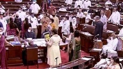 File image of parliamentarians in the Rajya Sabha. (PTI) File image of parliamentarians in the Rajya Sabha. (PTI)