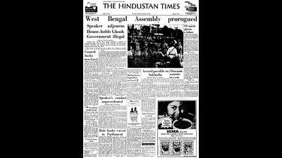 Screengrab of the Hindustan Times on November 30, 1967. Screengrab of the Hindustan Times on November 30, 1967.