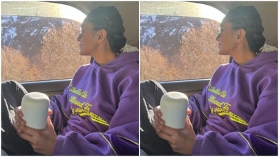 With mountain outside her car window and coffee in her hand, Mrunal's weekend was better than ours. (Instagram/@mrunalthakur)