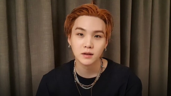 BTS member Suga hosted a vlive after the second day of Permission to Dance on Stage LA.