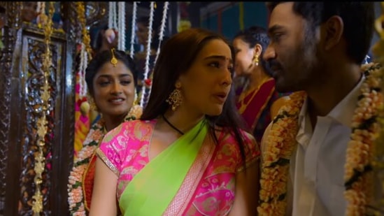 Sara Ali Khan and Dhanush in Atrangi Re's Chaka Chak song.