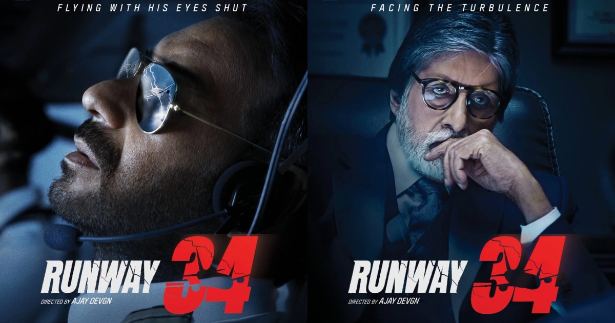 Ajay Devgn and Amitabh Bachchan in Runway 34. Ajay Devgn and Amitabh Bachchan in Runway 34. 