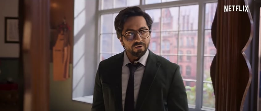 Ayushmann Khurrana dresses as the Professor from Money Heist.&nbsp;