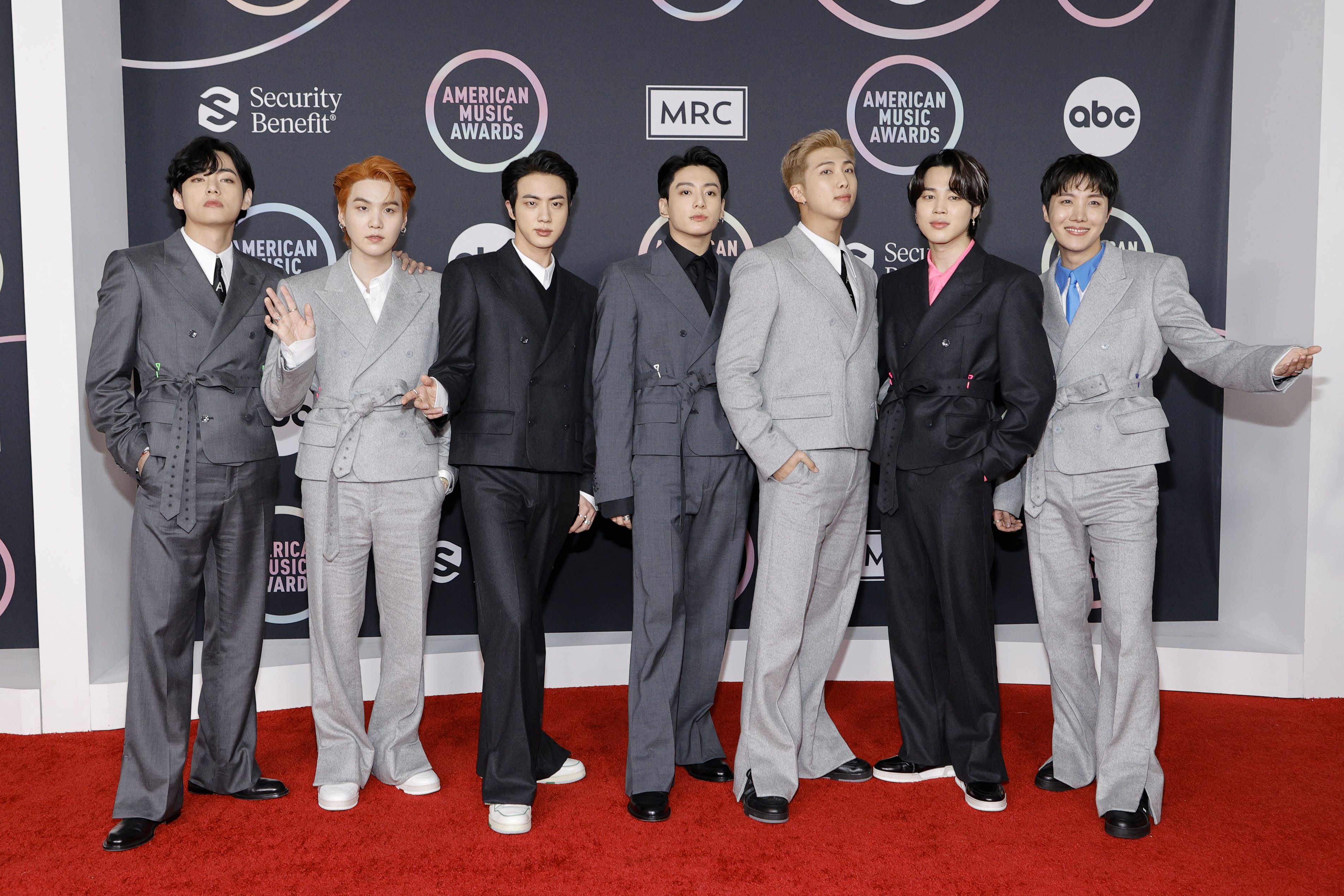 BTS members (L-R) V, Suga, Jin, Jungkook, RM, Jimin, and J-Hope have been nominated for Grammys 2022. (AFP) BTS members (L-R) V, Suga, Jin, Jungkook, RM, Jimin, and J-Hope have been nominated for Grammys 2022. (AFP)