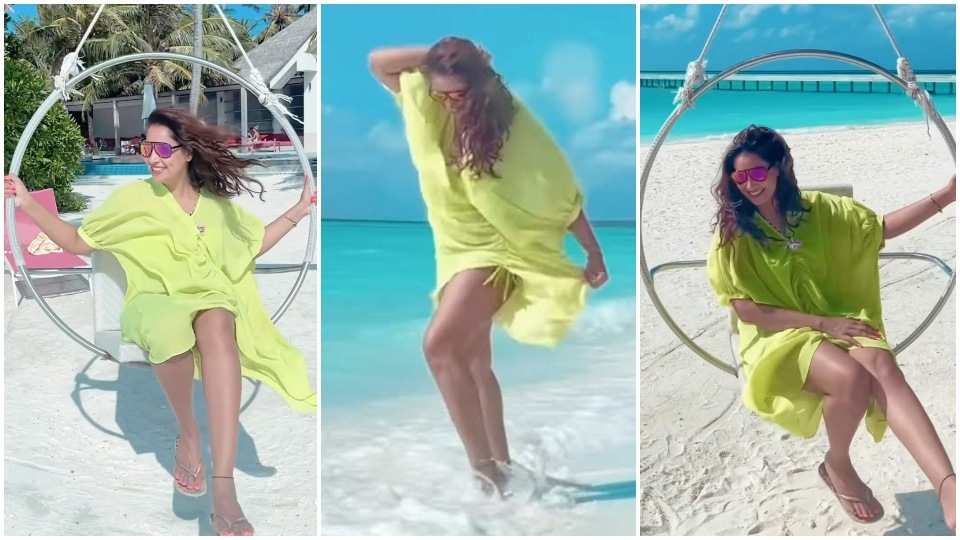 Bipasha Basu in a lime green kaftan. Bipasha Basu in a lime green kaftan. 
