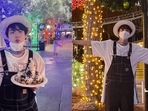 BTS singer Jin visited an amusement park in LA. BTS singer Jin visited an amusement park in LA.