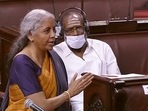 Union Finance Minister Nirmala Sitharaman in Rajya Sabha on Tuesday, Nov 30, 2021.(PTI) Union Finance Minister Nirmala Sitharaman in Rajya Sabha on Tuesday, Nov 30, 2021.(PTI)