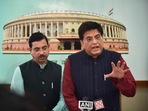 Union commerce and industry Minister Piyush Goyal with parliamentary affairs minister Pralhad Joshi addresses the media at Parliament during its Winter Session, in New Delhi(PTI Photo) Union commerce and industry Minister Piyush Goyal with parliamentary affairs minister Pralhad Joshi addresses the media at Parliament during its Winter Session, in New Delhi(PTI Photo)