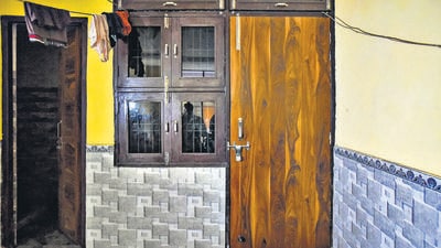 A view of the room where four members of a family, including two children, were found dead at their residence in New Delhi’s Samaypur Badli on Tuesday. (Amal KS/HT Photo) A view of the room where four members of a family, including two children, were found dead at their residence in New Delhi’s Samaypur Badli on Tuesday. (Amal KS/HT Photo)