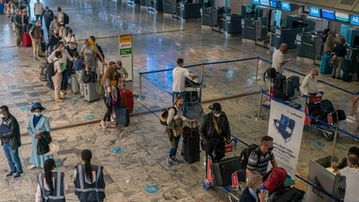 Johannesburg: Passengers check in at the Lufthansa counter at Johannesburg's OR Tambo's airport, Monday Nov. 29, 2021. (Image used only for representative purpose)