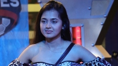 Tejasswi Prakash inside the Bigg Boss house. Tejasswi Prakash inside the Bigg Boss house.