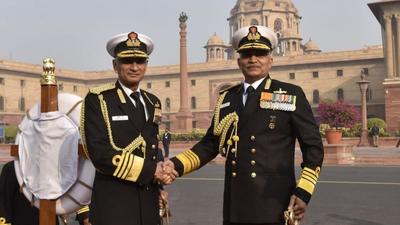 Admiral R Hari Kumar took over from Admiral Karambir Singh as the new navy chief on Tuesday. (HT Photo/Sanjeev Sharma) Admiral R Hari Kumar took over from Admiral Karambir Singh as the new navy chief on Tuesday. (HT Photo/Sanjeev Sharma)
