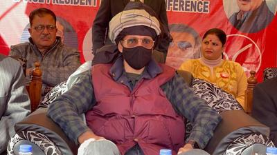 National Conference vice-president Omar Abdullah at a rally in Doda on Tuesday. (Twitter) National Conference vice-president Omar Abdullah at a rally in Doda on Tuesday. (Twitter)
