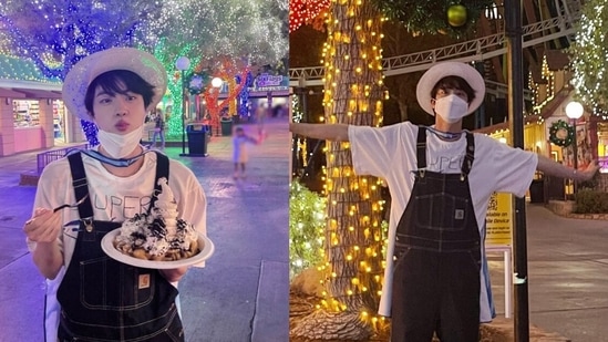 BTS singer Jin visited an amusement park in LA.&nbsp;