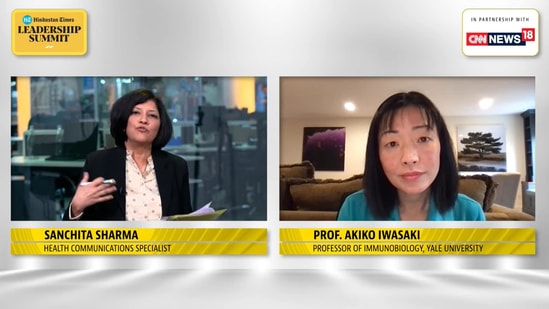 Immunologist Dr Akiko Iwasaki speaks on Hindustan Times Leadership Summit on Tuesday.