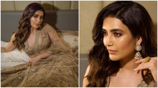 Karishma Tanna is an absolute fashionista. The actor keeps sharing snippets from her fashion photoshoots on her Instagram profile and they are a treat for sore eyes. On Tuesday, Karishma drove our midweek blues away with a set of pictures of herself in an ethnic attire.(Instagram/@karishmaktanna)