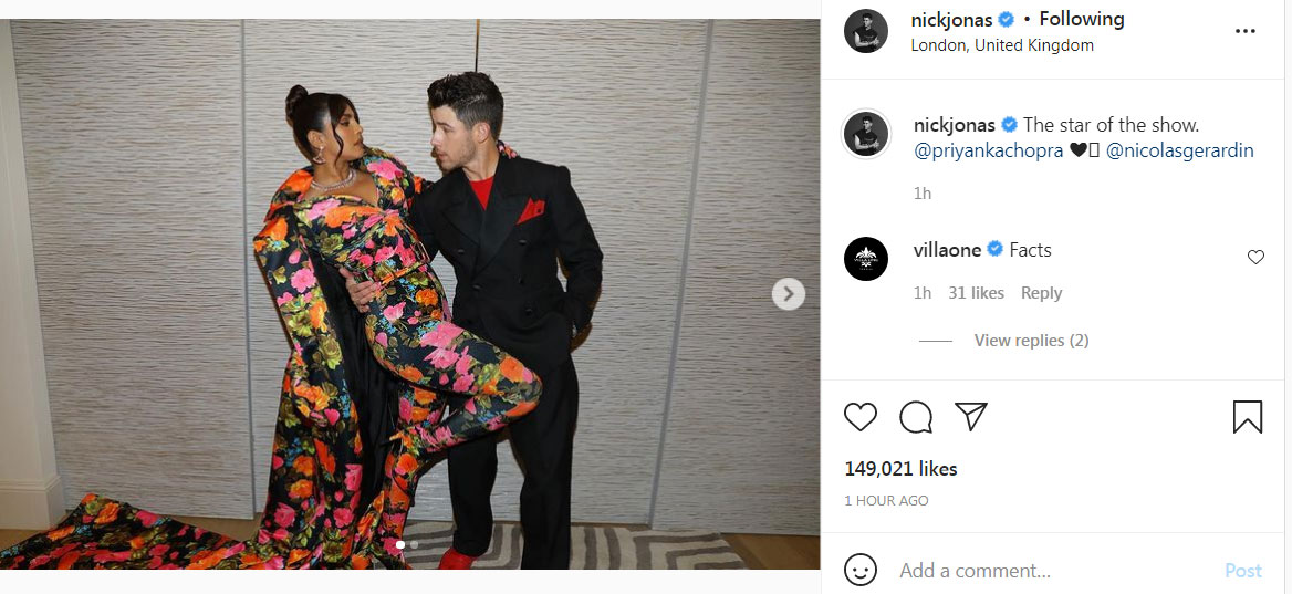 Nick Jonas shared a post on Instagram.&nbsp;