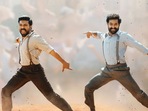 Ram Charan (left) and Jr NTR (right) dancing to Naatu Naatu in the Telugu movie RRR. (instagram/@alwaysramcharan) Ram Charan (left) and Jr NTR (right) dancing to Naatu Naatu in the Telugu movie RRR. (instagram/@alwaysramcharan)
