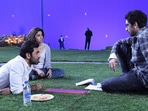 Alia Bhatt, Ranbir Kapoor and Ayan Mukerji in conversation on Brahmastra sets. Alia Bhatt, Ranbir Kapoor and Ayan Mukerji in conversation on Brahmastra sets.