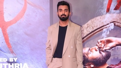 Athiya's rumoured boyfriend, cricketer KL Rahul, was also at the screening. (Varinder Chawla) Athiya's rumoured boyfriend, cricketer KL Rahul, was also at the screening. (Varinder Chawla)