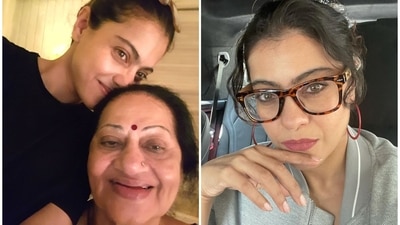 Kajol with her mother-in-law Veena Devgan. Kajol with her mother-in-law Veena Devgan.