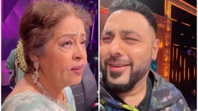 Kirron Kher reprimanded Badshah in a new video shared by Shilpa Shetty. Kirron Kher reprimanded Badshah in a new video shared by Shilpa Shetty.