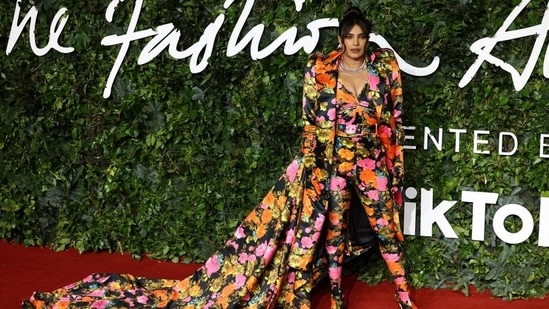 Priyanka Chopra set the internet on fire with her recent pictures from their stylish appearance at the 2021 British Fashion Awards in London.(REUTERS)