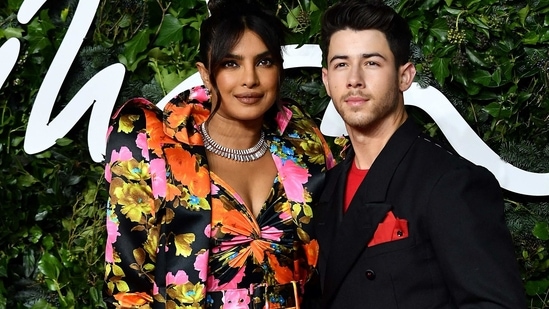 Ahead of their third wedding anniversary, Nick Jonas and Priyanka Chopra took social media ablaze with their recent pictures from their stylish appearance at the 2021 British Fashion Awards in London.(AFP)