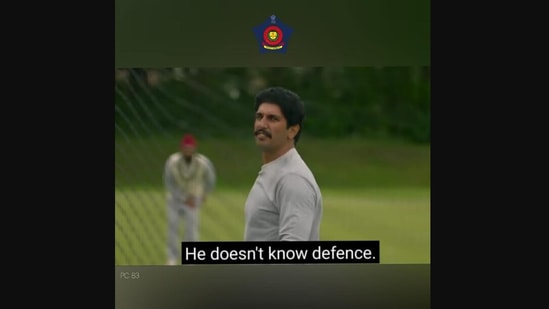The image shows Ranveer Singh, playing the role of former India captain Kapil Dev, in the film 83. (Instagram/@mumbaipolice)