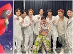 BTS at their third concert in Los Angeles. BTS at their third concert in Los Angeles.