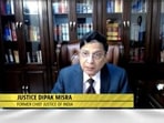 Former CJI Dipak Misra speaks during HTLS 2021. Former CJI Dipak Misra speaks during HTLS 2021.