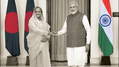 Besides being commemorated in Dhaka and New Delhi, Maitri Divas will be observed jointly by the two countries through events to be held in Belgium, Canada, Egypt, Indonesia, Russia, Qatar, Singapore, the UK, Australia among other countries. (HT PHOTO.)