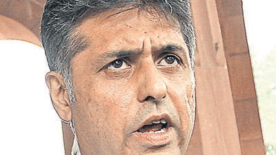 Manish Tewari says no question of leaving the Congress party. (Hindustan Times) Manish Tewari says no question of leaving the Congress party. (Hindustan Times)