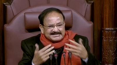 Rajya Sabha chairman M Venkaiah Naidu said it is human to err and to make amends. “I urge both the sides of this august House to talk it out and let the House do its mandated job,” he said. (PTI) Rajya Sabha chairman M Venkaiah Naidu said it is human to err and to make amends. “I urge both the sides of this august House to talk it out and let the House do its mandated job,” he said. (PTI)