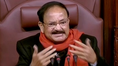 Rajya Sabha Chairman M Venkaiah Naidu conducts proceedings in the House during the Winter Session of Parliament, in New Delhi. (PTI)