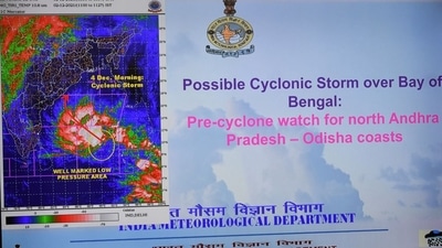 An IMD projection of Cyclone Jawad's path. An IMD projection of Cyclone Jawad's path.