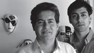 Salim Khan with his eldest son, Salman Khan. Salim Khan with his eldest son, Salman Khan.