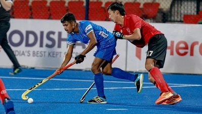 Sudeep Chirmako in action during the FIH Junior Hockey World Cup. (Hindustan Times)