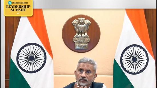At HTLS 2021, external minister S Jaishankar said there were very, very clear cut commitments not to mass forces on the border in the two agreements with China laid down in “cold print” and those commitments stand violated as of 2020 spring. (Screengrab) At HTLS 2021, external minister S Jaishankar said there were very, very clear cut commitments not to mass forces on the border in the two agreements with China laid down in “cold print” and those commitments stand violated as of 2020 spring. (Screengrab)
