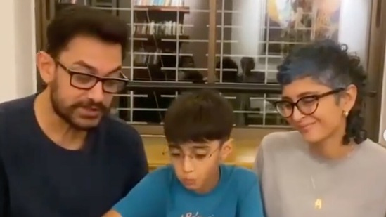 Aamir Khan and Kiran Rao celebrate Azad's birthday.