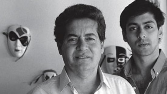 Salim Khan with his eldest son, Salman Khan.