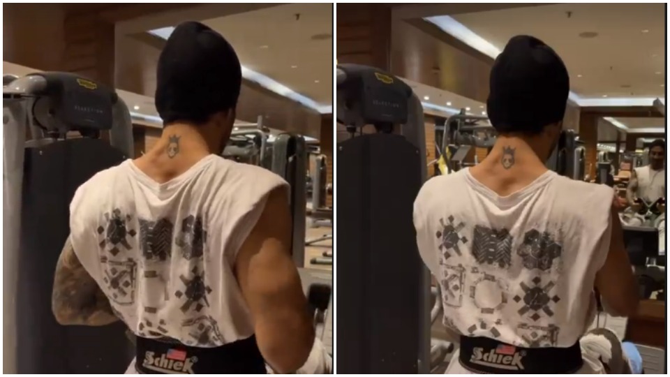 Prateik Babbar, working out. (Instagram/@pushkar_soni4777)