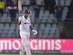 Indian batter Mayank Agarwal celebrates his century on the first day of 2nd Test match played between India and New Zealand at Wankhede stadium, in Mumbai. Indian batter Mayank Agarwal celebrates his century on the first day of 2nd Test match played between India and New Zealand at Wankhede stadium, in Mumbai.